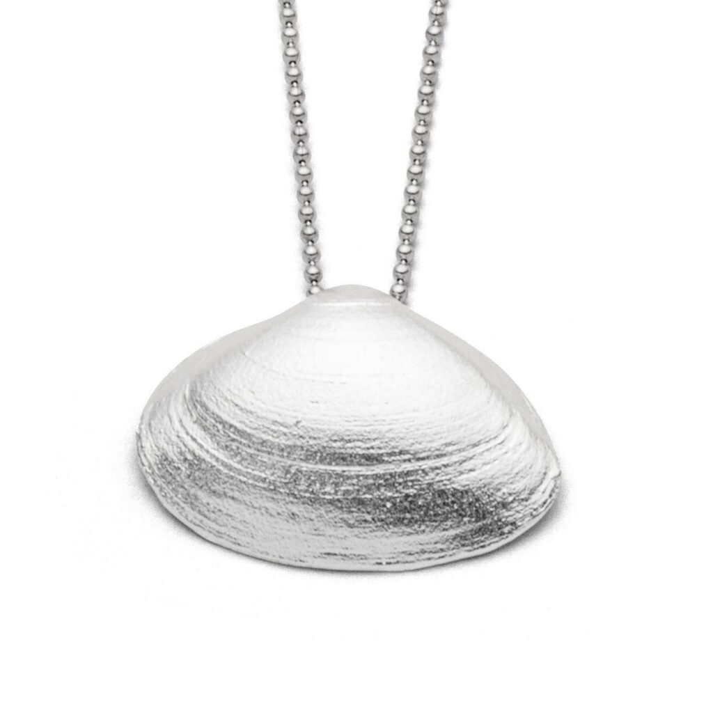 DUR Schmuck Anhänger Sandklaffmuschel, anlaufgeschütztes Silber 925/- ( P3586 )