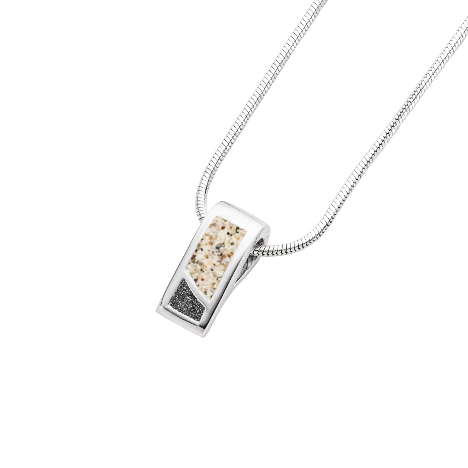 DUR Schmuck Kette DUETT Strandsand, Lavasand, Silber 925/- rhod. 45cm  (K2853) – Bild 1