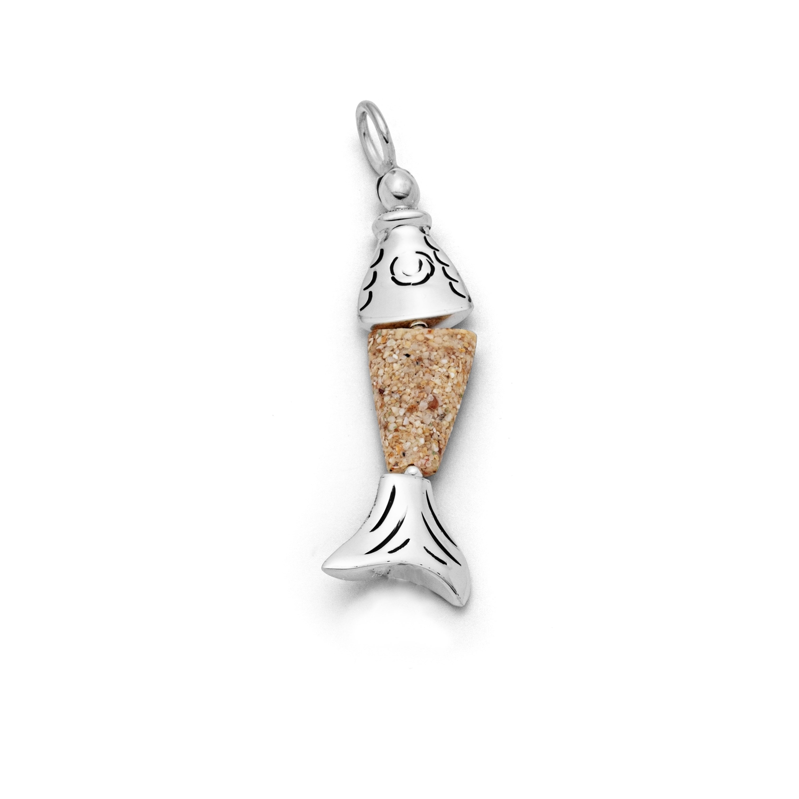 DUR Schmuck Anhänger Sprotte Strandsand, Silber 925/-   (P3536) – Bild 1