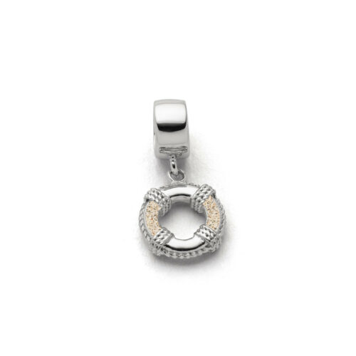 DUR Schmuck Charm RETTUNGSRING, Strandsand, Silber 925/- rhodiniert (F262)