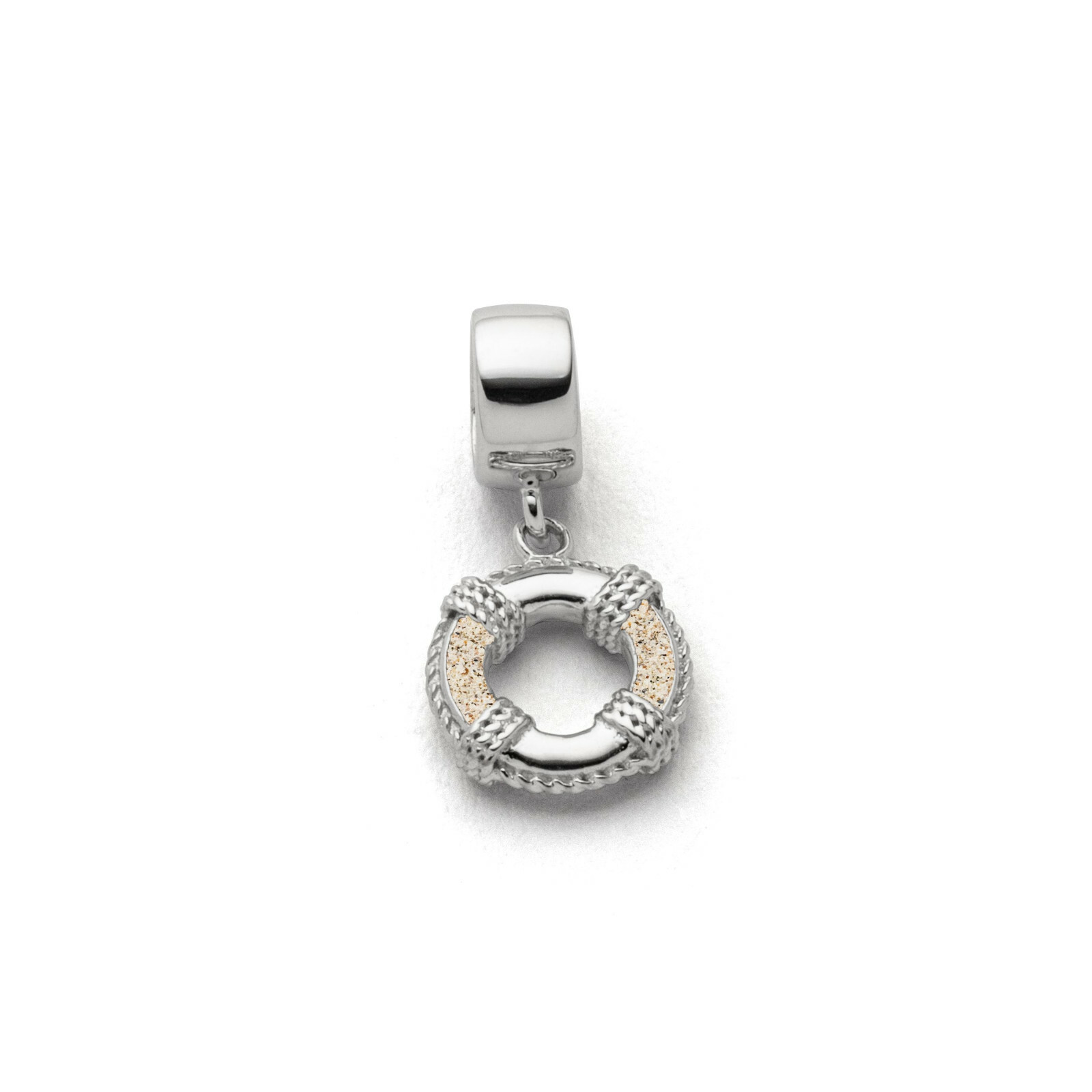 DUR Schmuck Charm RETTUNGSRING, Strandsand, Silber 925/- rhodiniert (F262) – Bild 1