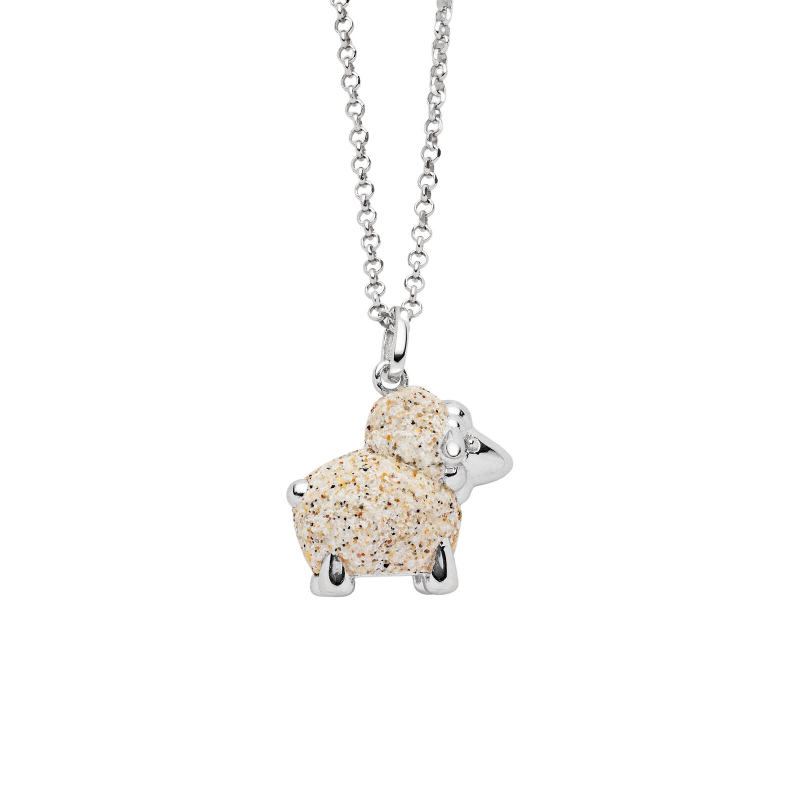 DUR Schmuck Anhänger SCHAF, Strandsand, Silber 925/- rhodiniert (P4325) – Bild 1