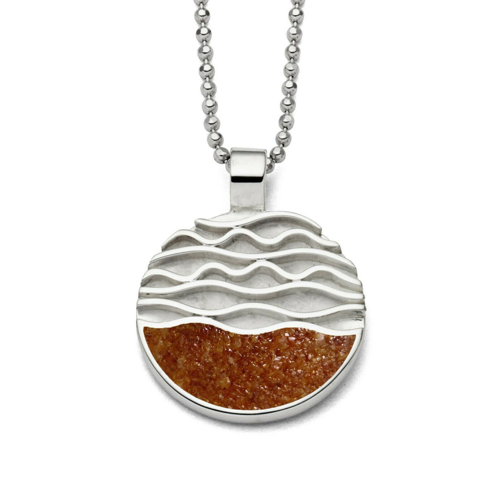 DUR Schmuck Anhänger STRANDWELLEN Bernstein, Silber 925/- rhodiniert (P3398) – Bild 1