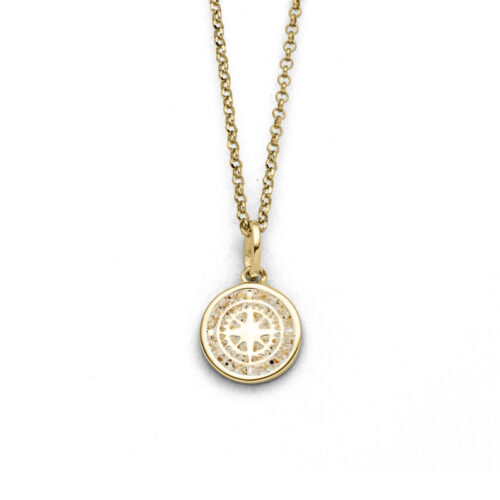 DUR Schmuck Kette KOMPASS 2.0 Strandsand, Silber 925/- vergoldet (K2754)