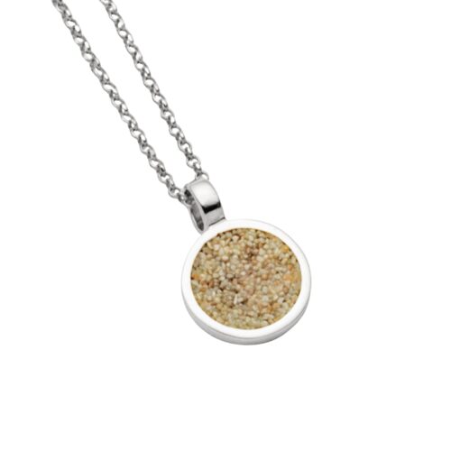 DUR Kette KLEINER SANDKUSS, Strandsand, Silber 925/- rhodiniert 45cm (K2952)