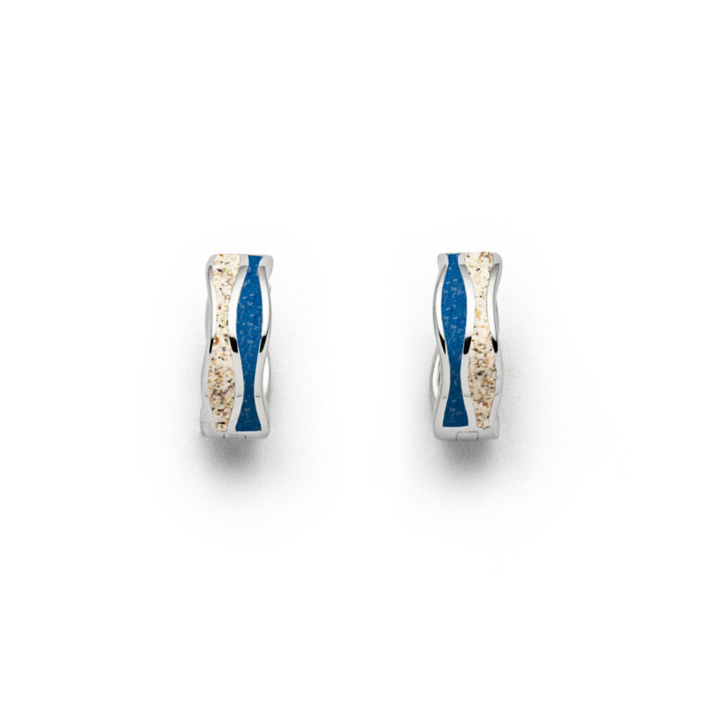 DUR Schmuck Creole WELLE Strandsand, Steinsand, Silber 925/- rhodiniert (O5337)