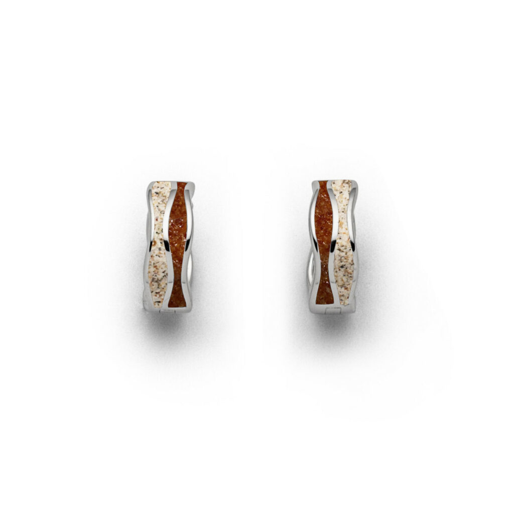DUR Schmuck Creole WELLE Strandsand, Bernstein, Silber 925/- rhodiniert (O5338)