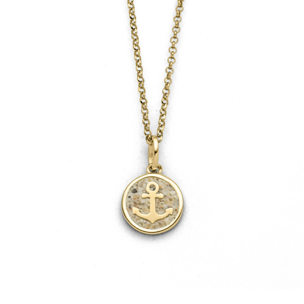 DUR Schmuck Kette HOFFNUNG 2.0 Strandsand, Silber 925/- vergoldet (K2756)