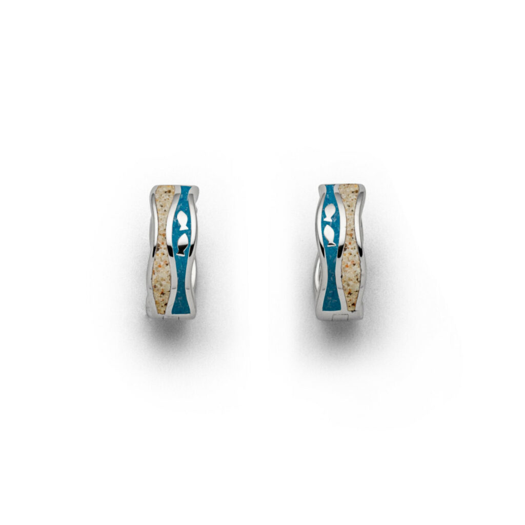 DUR Schmuck Creole FISCHSCHWARM Stein-und Strandsand, Silber 925/- rhod. (O5332)