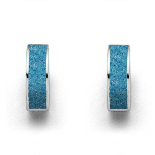 DUR Schmuck Creole MARINA breit, Steinsand blau, Silber 925/- rhodiniert (O5366)