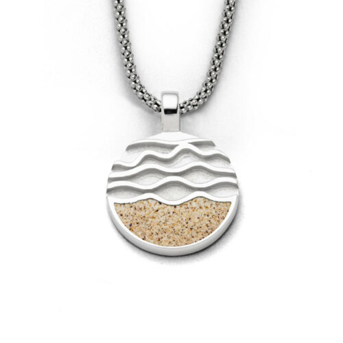 DUR Schmuck Anhänger STRANDWELLEN 2.0 Strandsand, Silber 925/- rhod. (P4046)