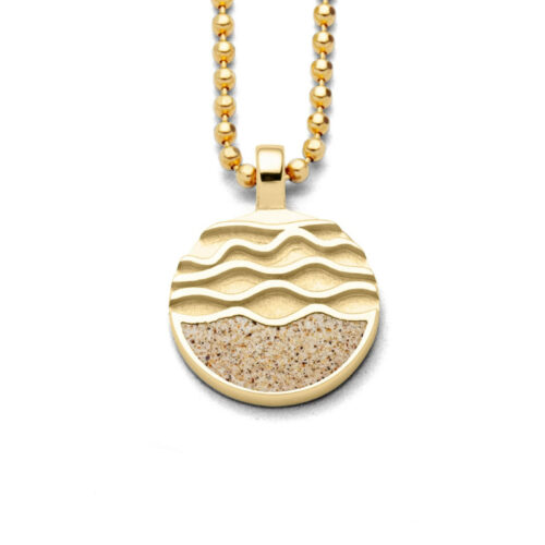 DUR Schmuck Anhänger STRANDWELLEN 2.0 Strandsand, Silber 925/- vergoldet (P4116)