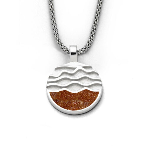 DUR Schmuck Anhänger STRANDWELLEN 2.0 Bernstein, Silber 925/- rhodiniert (P4049)