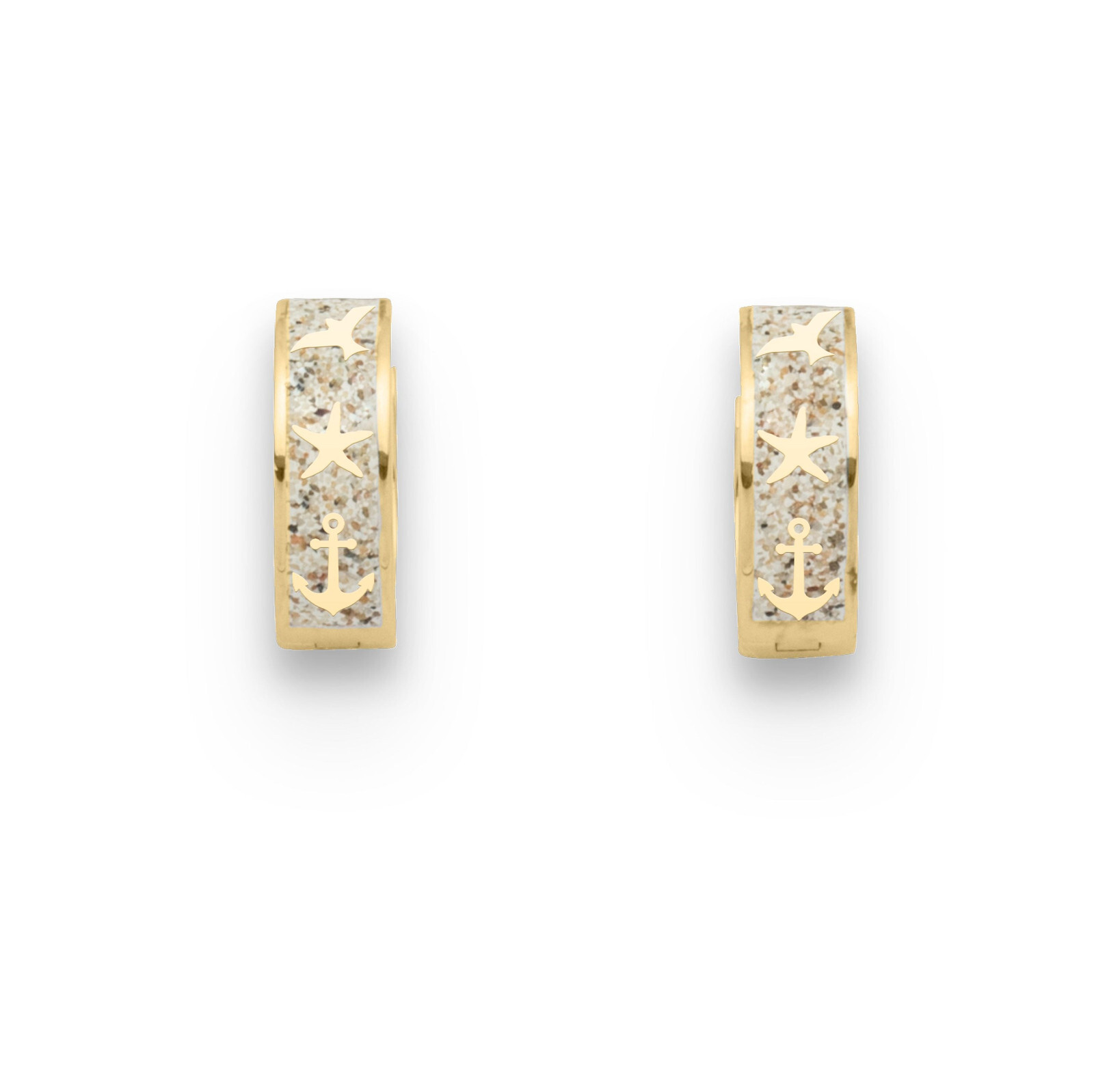 DUR Schmuck Creole MARITIM Strandsand, Silber 925/- vergoldet (O5424) – Bild 1