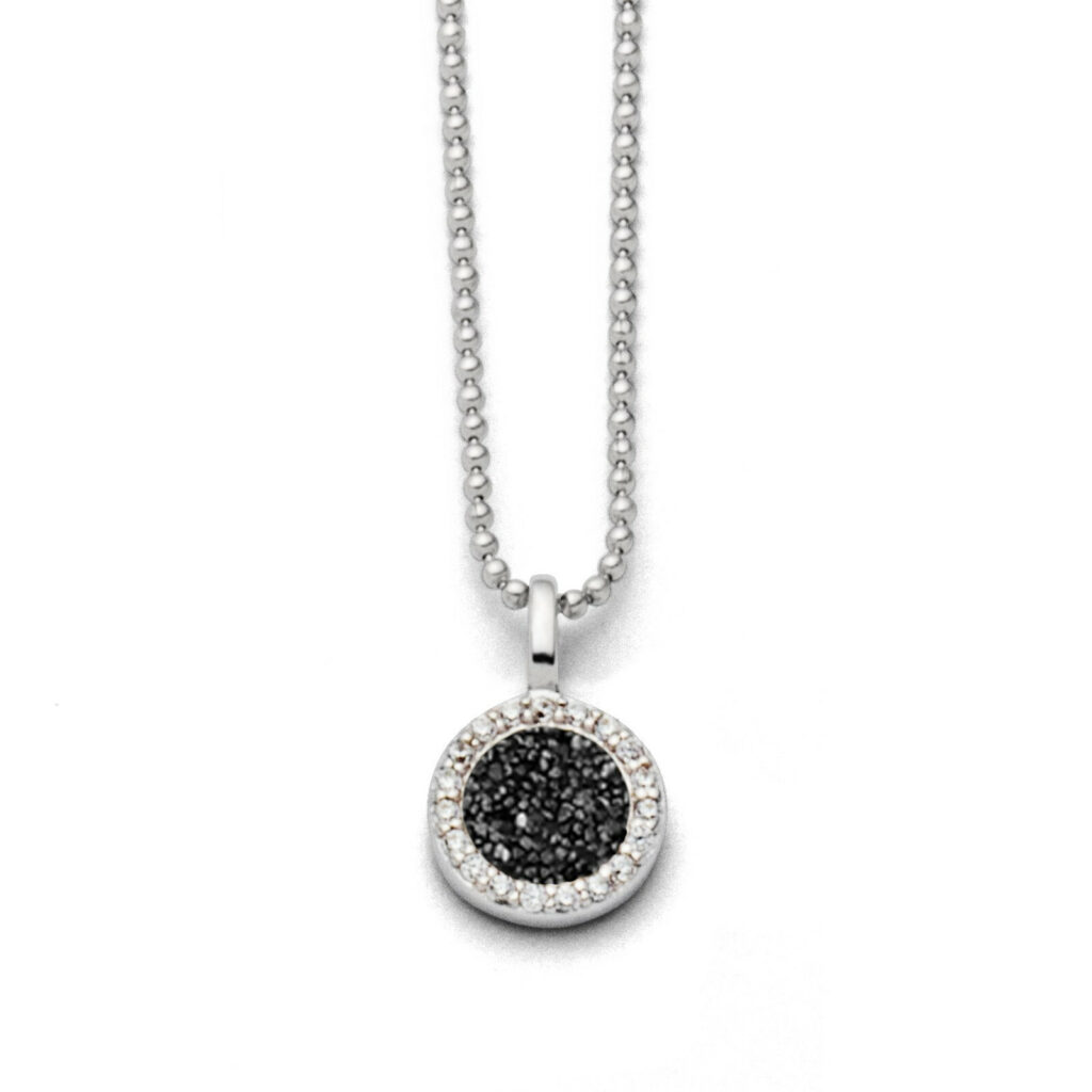 DUR Schmuck Kette WASSERFLIMMERN 2.0 Lavasand, Silber 925/- rhod. 42cm (K2711)