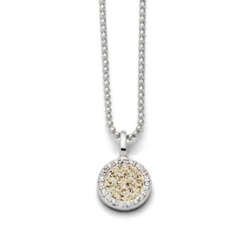 DUR Schmuck Kette WASSERFLIMMERN 2.0 Strandsand, Silber 925/- rhod. 42cm (K2710)