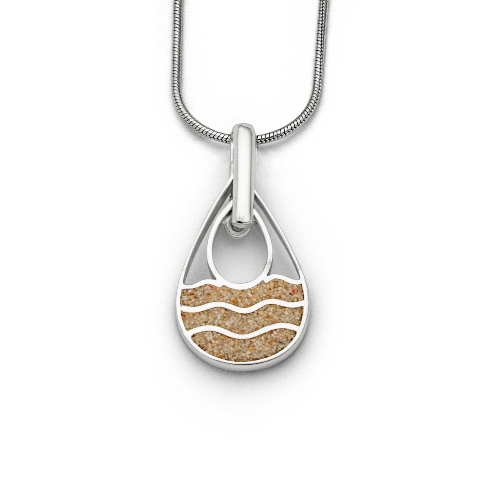 DUR Schmuck Anhänger STRANDWELLEN  Strandsand, Silber 925/- rhodiniert (P4092) – Bild 1