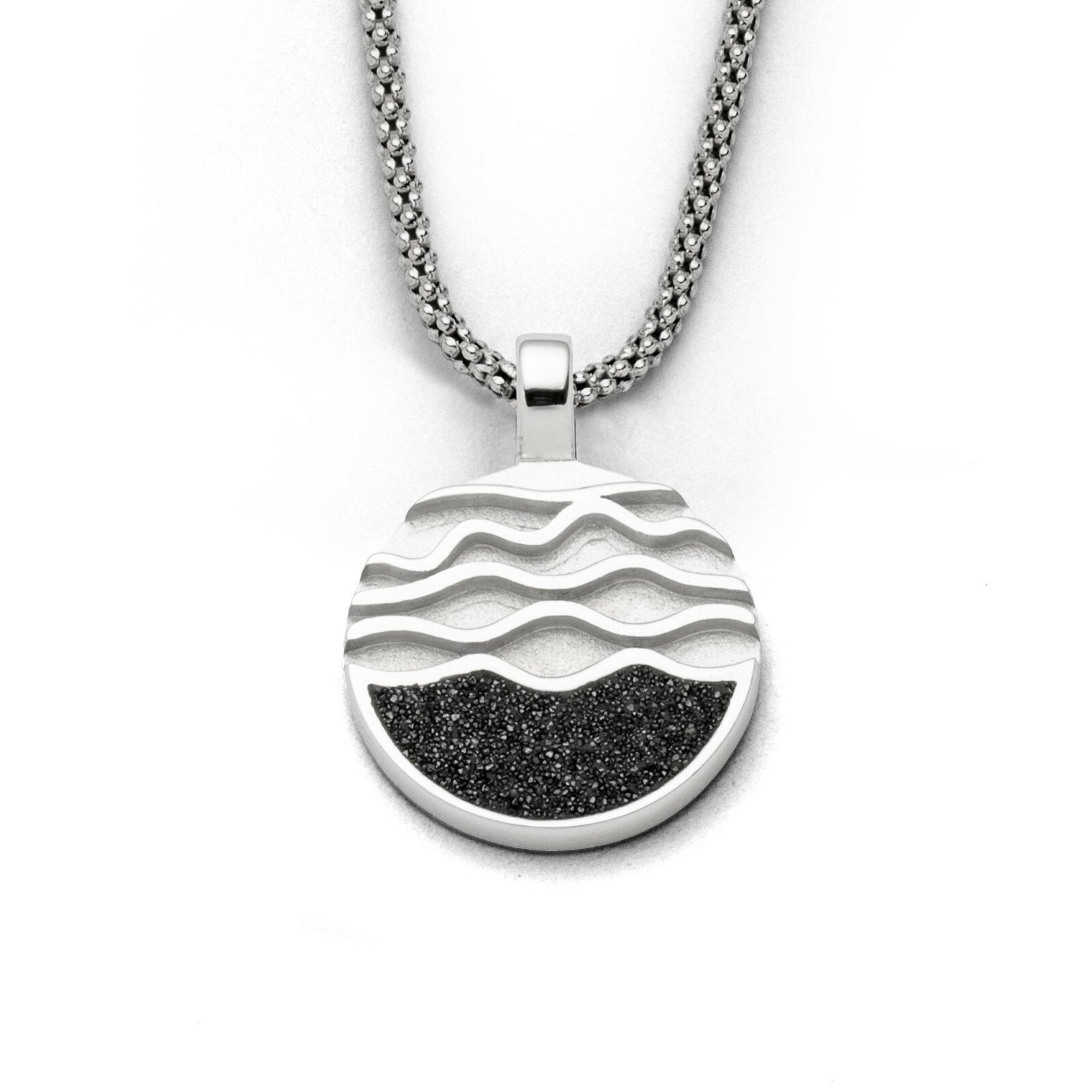 DUR Schmuck Anhänger STRANDWELLEN 2.0 Lavasasand, Silber 925/- rhod. (P4047) – Bild 1