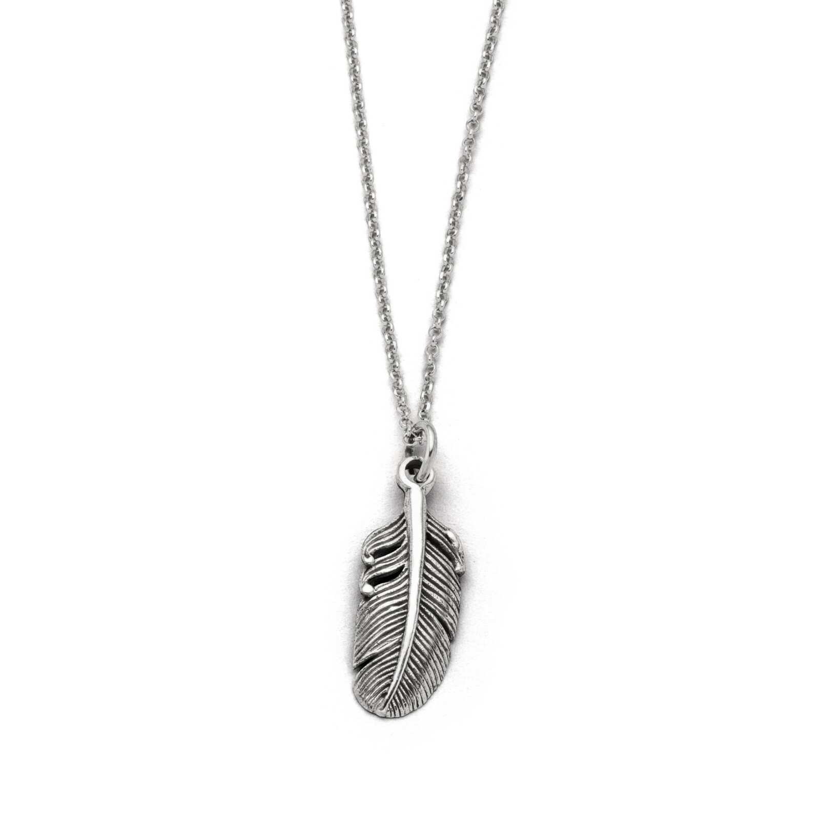 Dur Kette FEDER oxidiert, Silber 925/- Länge 42cm (K2785) – Bild 1