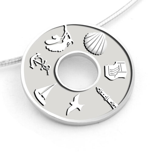 DUR Schmuck Anhänger Donut OSTSEE hell, Silber 925/- rhodiniert (P3945)