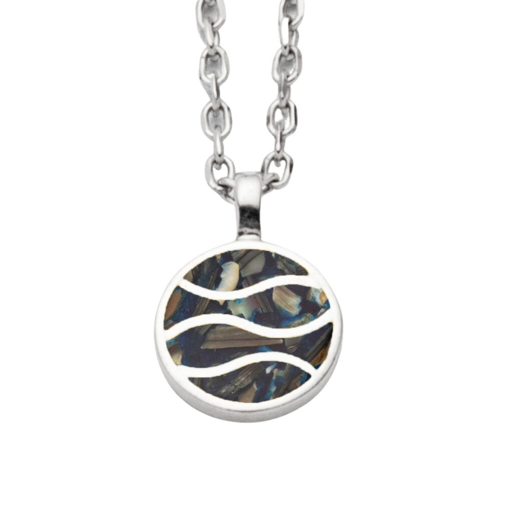 DUR Schmuck Kette STRANDWELLEN mit Seeopal Silber 925/-  42cm (K2888)