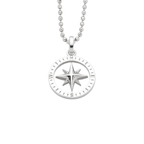 DUR Anhänger KOMPASSROSE 2.0 hell Silber 925/- rhod. 15mm (P4863)