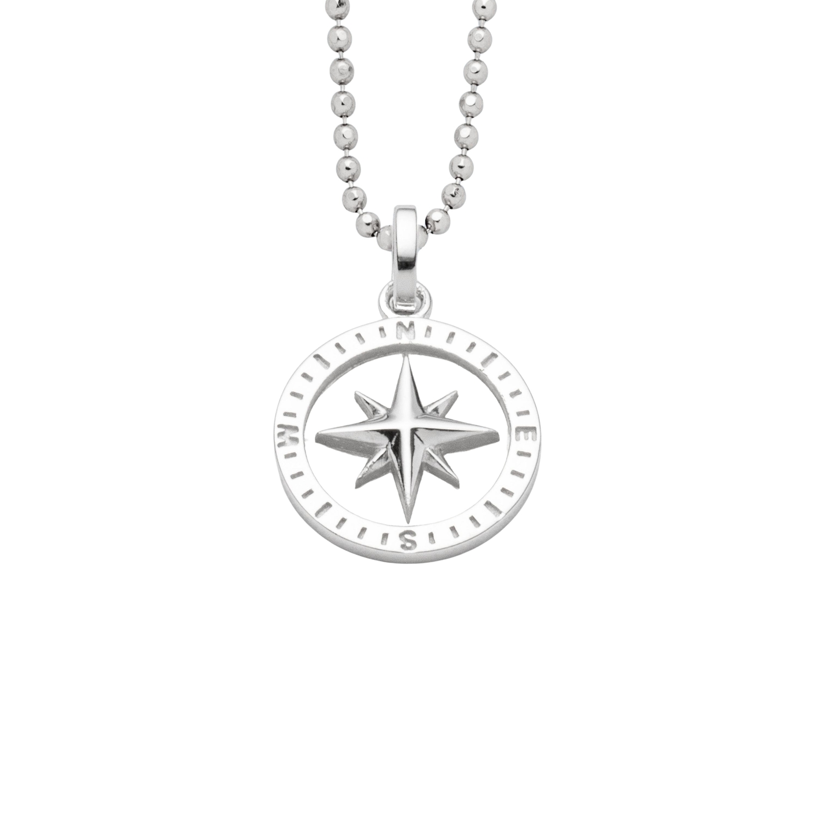 DUR Anhänger KOMPASSROSE 2.0 hell Silber 925/- rhod. 15mm (P4863) – Bild 1