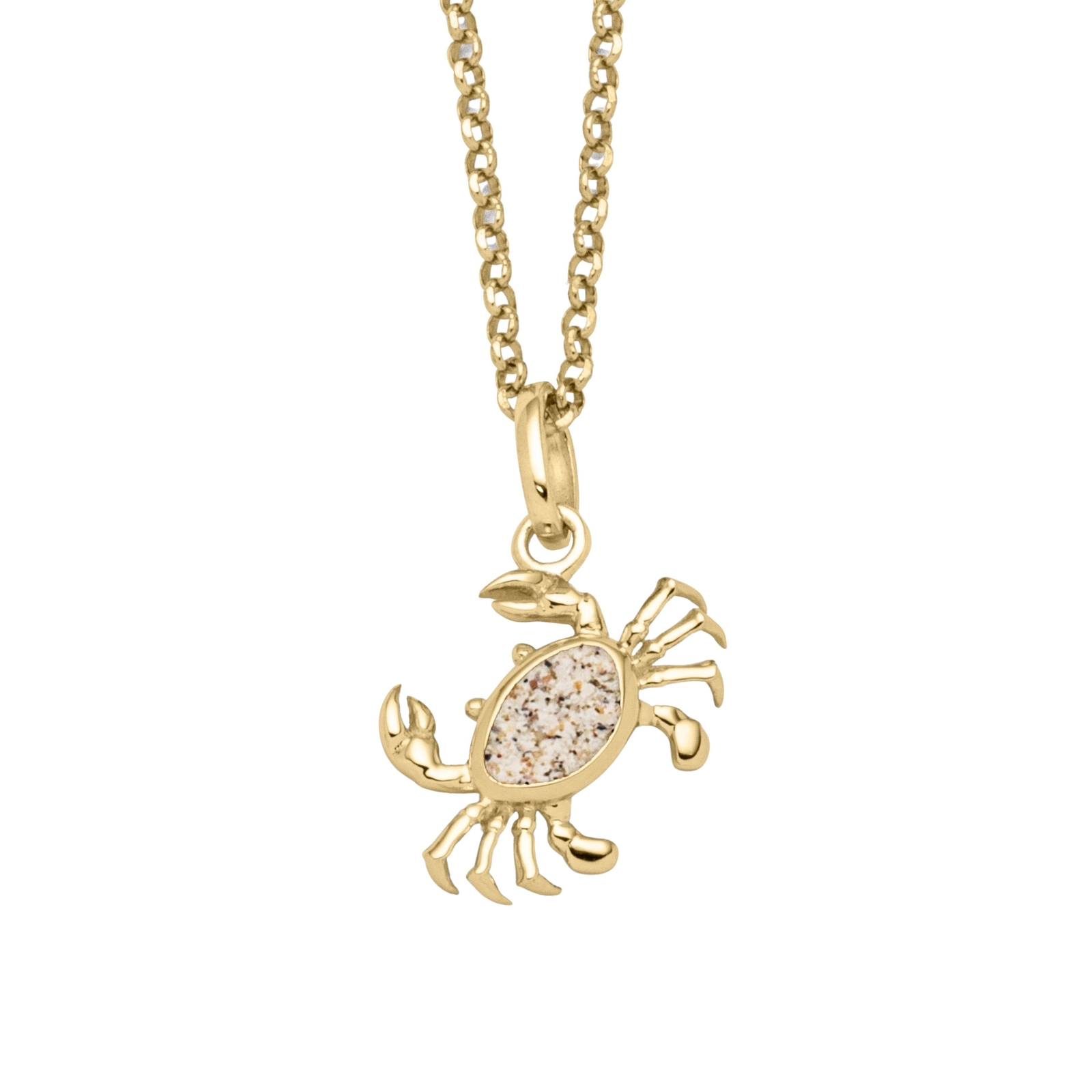 DUR Schmuck Kette KRABBE, Strandsand, Silber 925/- vergoldet 45cm (K3053) – Bild 1