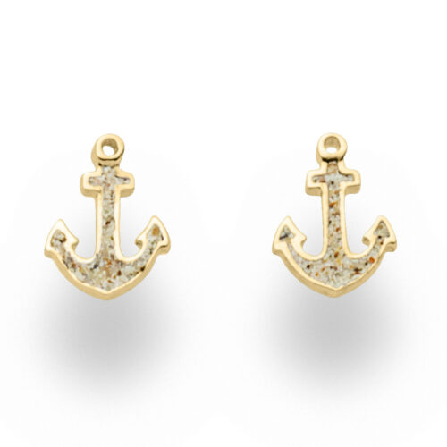 DUR Schmuck Ohrstecker SAND ANKER Strandsand, Silber 925/- vergoldet (O5226)
