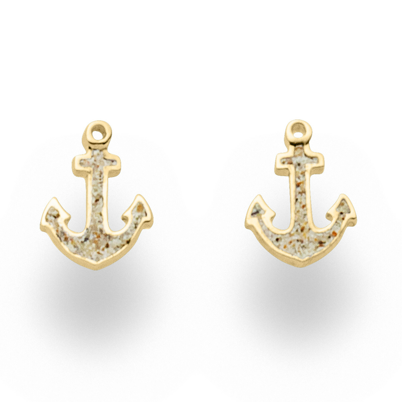 DUR Schmuck Ohrstecker SAND ANKER Strandsand, Silber 925/- vergoldet (O5226) – Bild 1