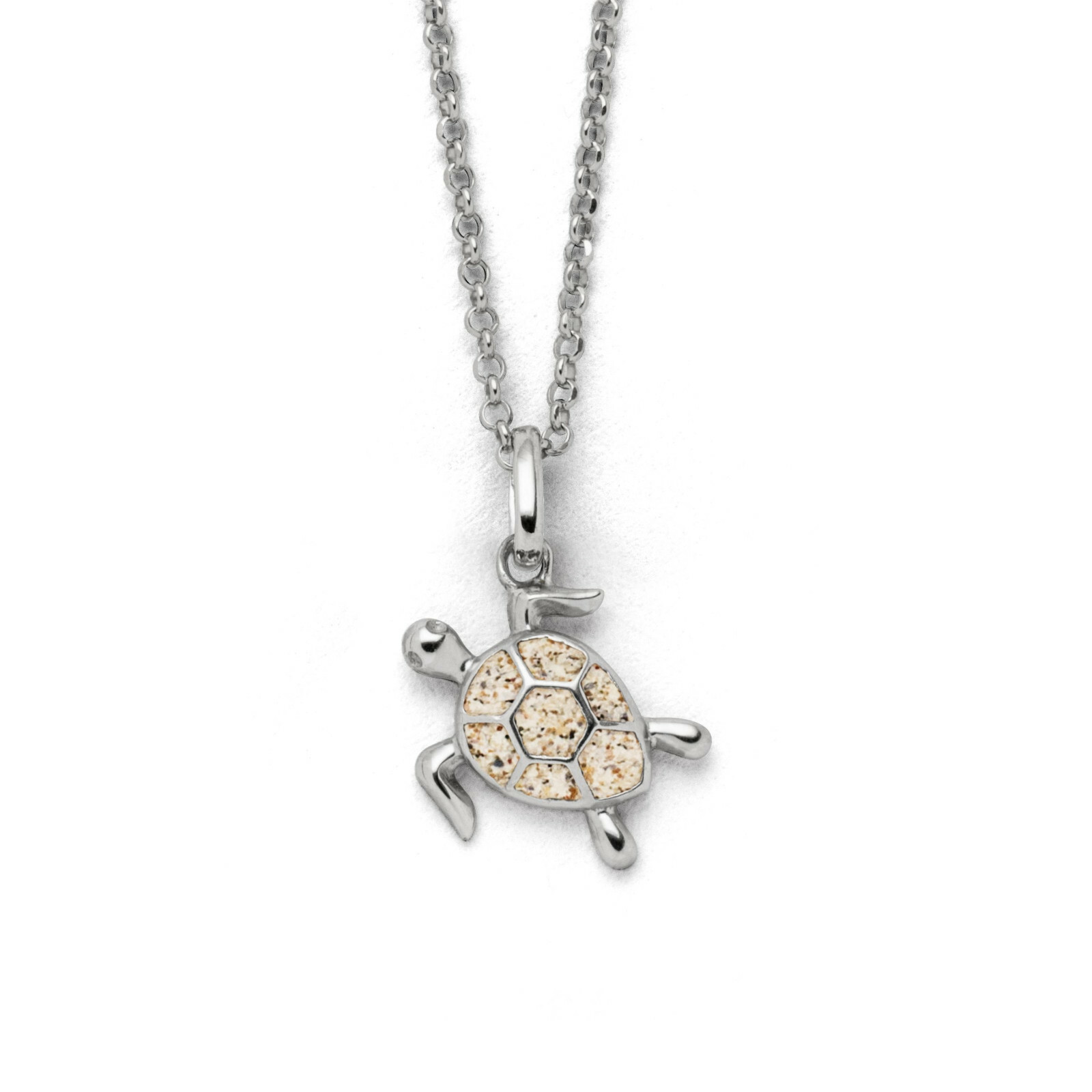 DUR Schmuck Kette TURTLE Strandsand, Silber 925/- rhodiniert 42cm (K2727) – Bild 1