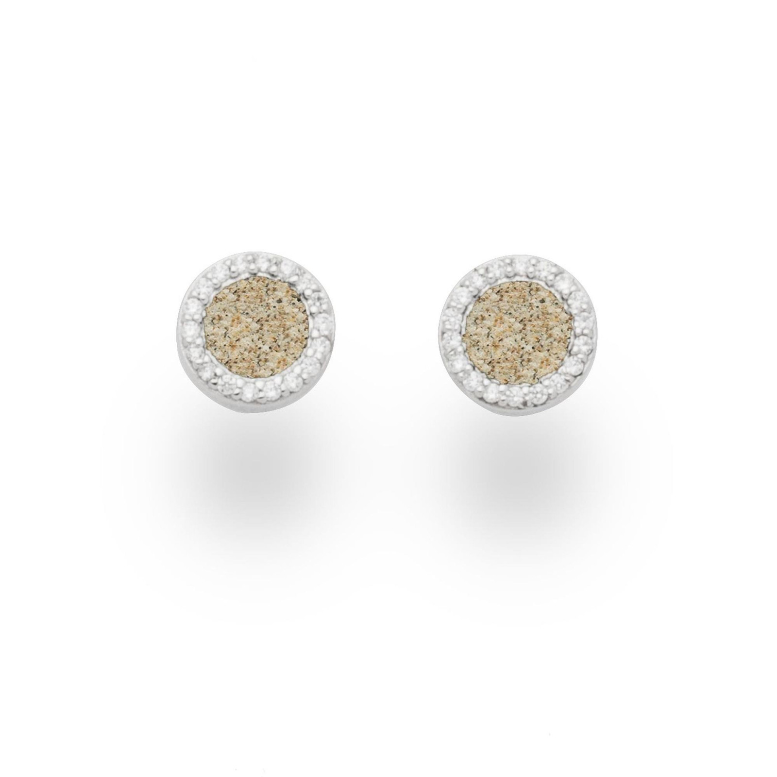 DUR Schmuck Ohrstecker WASSERFLIMMERN Strandsand, Zirkonia, Silber 925/- (O5041) – Bild 1