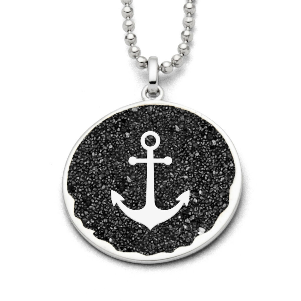 DUR Schmuck Unisex Anhänger HOFFNUNG 2.0 Lavasand Silber 925/-rhodiniert (P3996)