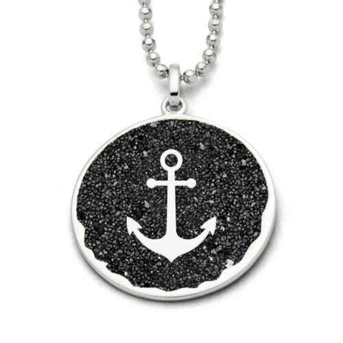 DUR Schmuck Unisex Anhänger HOFFNUNG 2.0 Lavasand Silber 925/-rhodiniert (P3996)