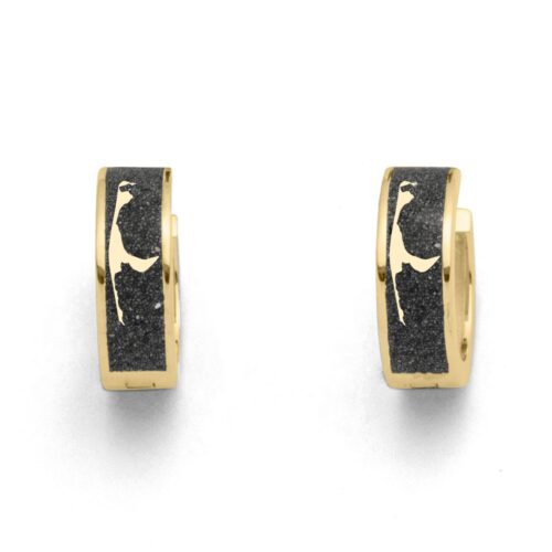 DUR Schmuck Damen Creole SYLT Lavasand, Silber 925/- vergoldet (O5328)