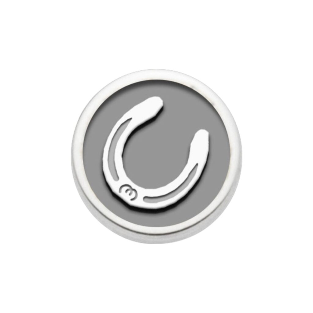 DUR Schmuck Element Pferdeglück HUFEISEN Sandlos, Silber 925/- rhod. (F416)