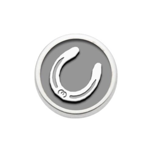 DUR Schmuck Element Pferdeglück HUFEISEN Sandlos, Silber 925/- rhod. (F416)