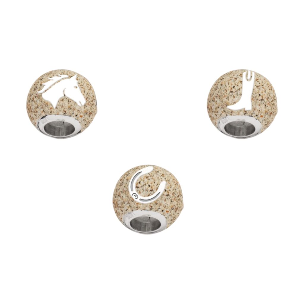 DUR Schmuck Bead PFERDEGLÜCK Strandsand, Silber 925/- rhodiniert. (P4921)