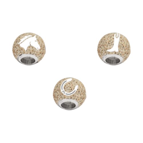 DUR Schmuck Bead PFERDEGLÜCK Strandsand, Silber 925/- rhodiniert. (P4921)