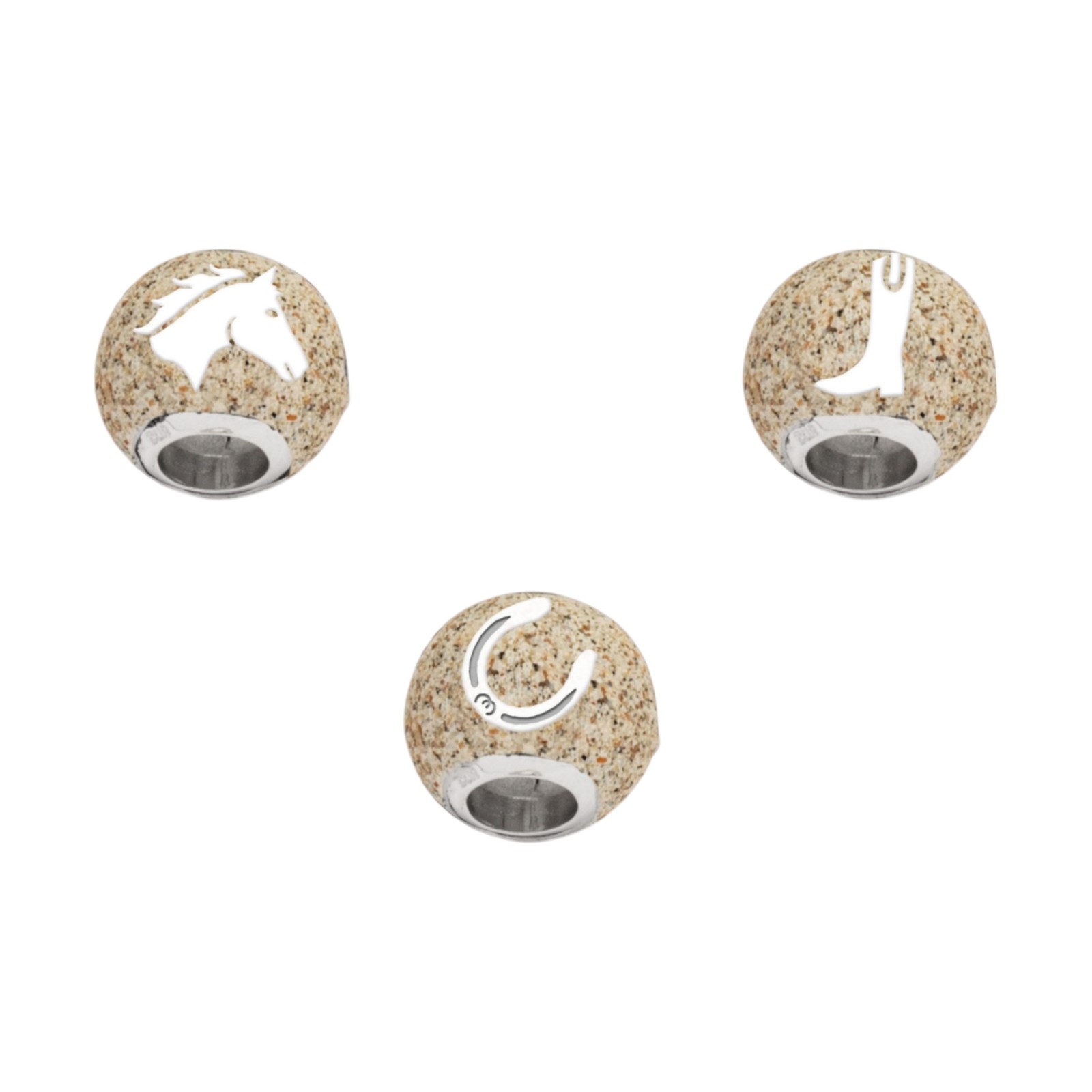 DUR Schmuck Bead PFERDEGLÜCK Strandsand, Silber 925/- rhodiniert. (P4921) – Bild 1