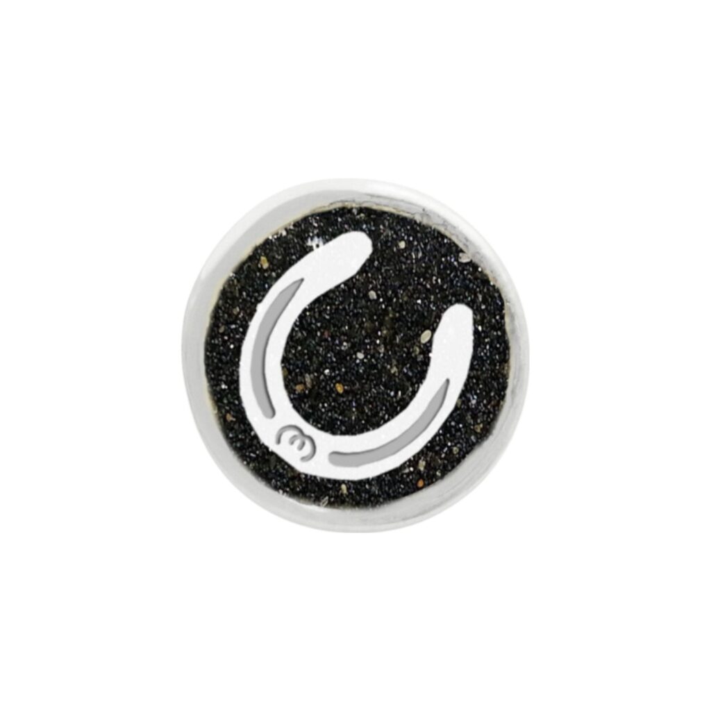 DUR Schmuck Element Pferdeglück HUFEISEN Lavasand, Silber 925/- rhod. (F415)