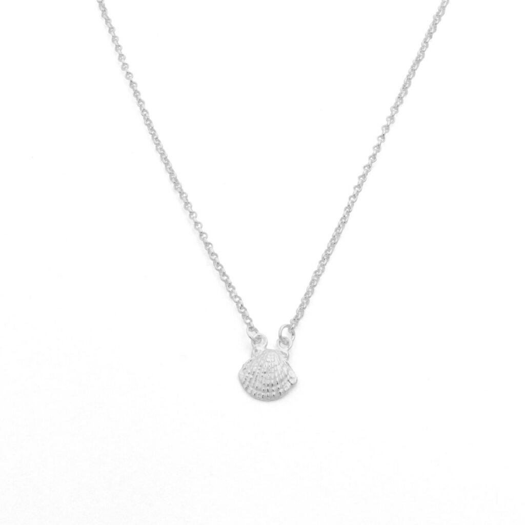 DUR Damen Kette MUSCHEL Silber 925/- 42cm + 3cm (K2405)