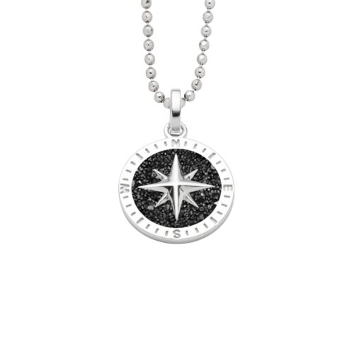 DUR Anhänger KOMPASSROSE 2.0 Lavsand Silber 925/- rhod. 15mm (P4861)