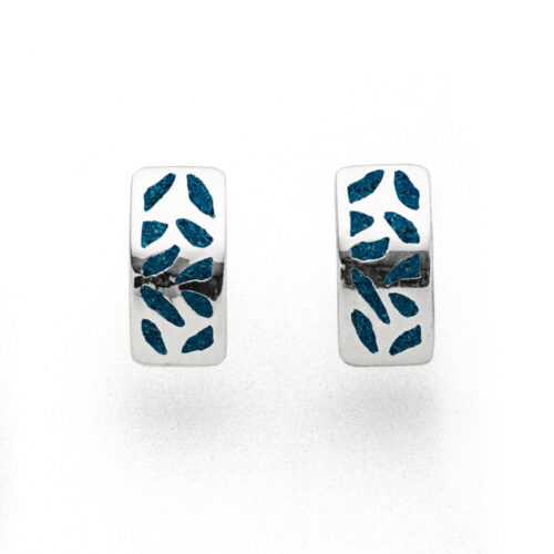 DUR Schmuck Ohrstecker WANDEL blauer Steinsand, Silber 925/- rhodiniert (O5353)