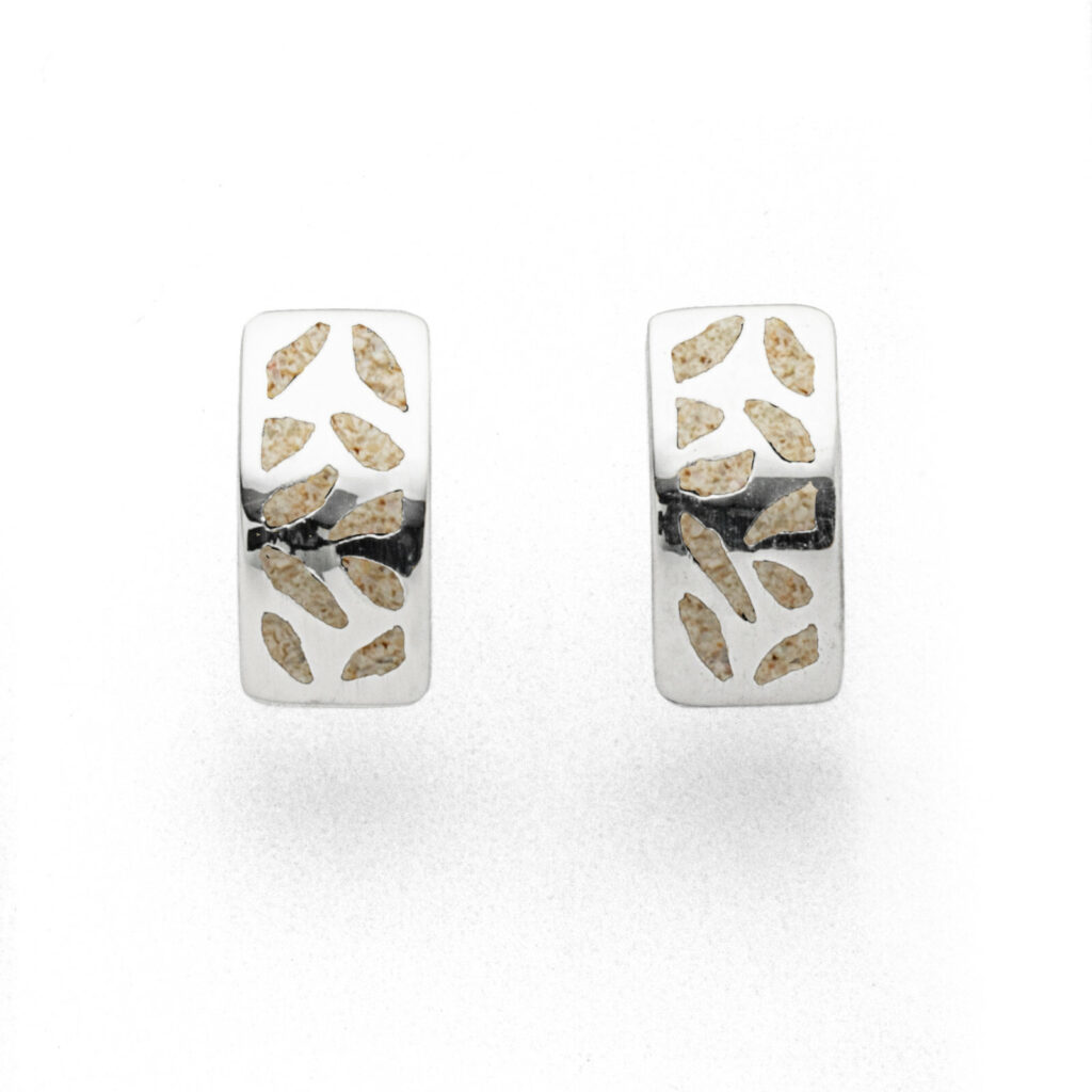 DUR Schmuck Ohrstecker WANDEL Strandsand, Silber 925/- rhodiniert (O5352)