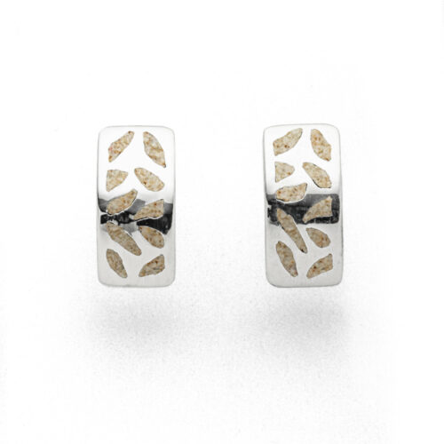DUR Schmuck Ohrstecker WANDEL Strandsand, Silber 925/- rhodiniert (O5352)