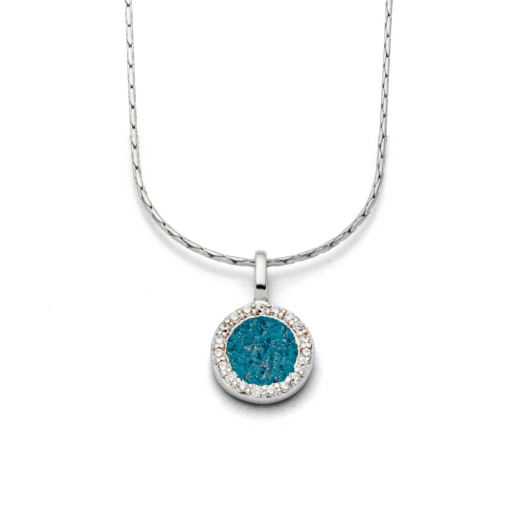 DUR Schmuck Kette WASSERFLIMMERN Steinsand, Zirkonia, Silber 925/- 42cm (K2609)
