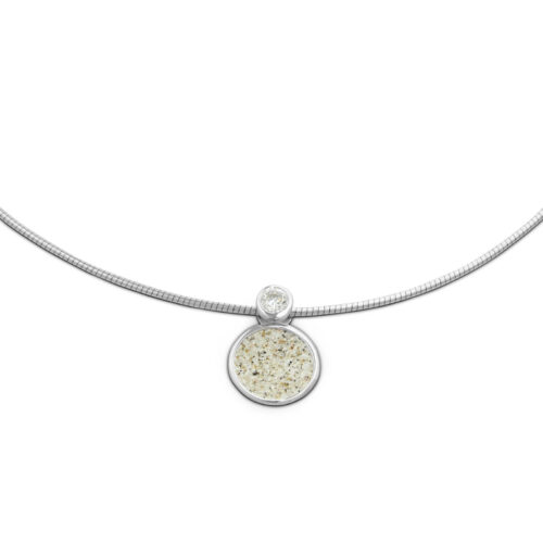 DUR Schmuck Kette POLARSTERN Strandsand, Zirk., Silber 925/- rhod. 42cm (K2456)