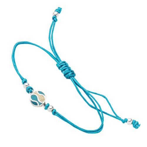 Dur Cotton-Armband STRANDWELLEN Strandsand, Steinsand, Silber 925/- (A1892)