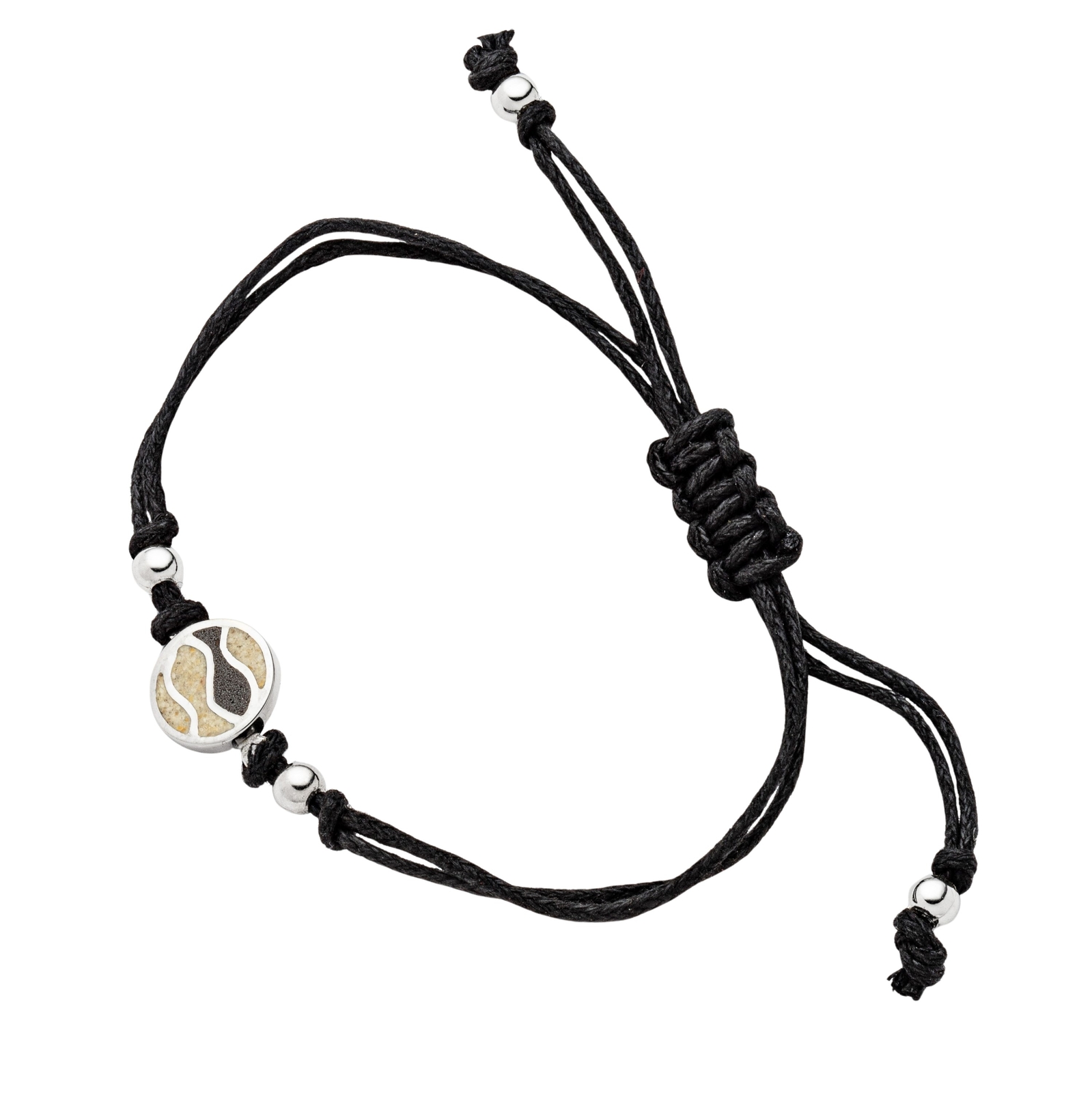 Dur Cotton-Armband STRANDWELLEN Strandsand, Lavasand, Silber 925/- (A1895) – Bild 1